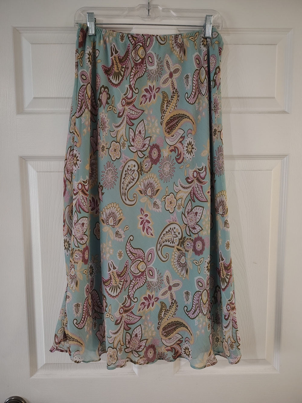 Light Blue Paisley A-Line Women's Skirt